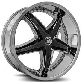 20" Diablo Wheels Reflection X Chrome with Black Inserts Rims