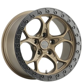 17" Weld Off-Road Wheels Ledge W106 Satin Bronze with Satin Black Ring Rotary Forged Rims