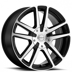 18" Raceline Wheels 145M Encore Gloss Black with Machined Face Rims 