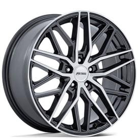 17" Petrol Wheels PE004 P3E Gloss Gunmetal with Brushed Machined Face Rims