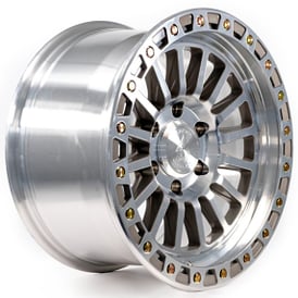 17" Arena Wheel Co A108 Trophy Bright Machine with Zinc Blots Off-Road Rims   