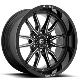 17" Fuel Wheels D761 Clash 6 Gloss Black Milled Off-Road Rims
