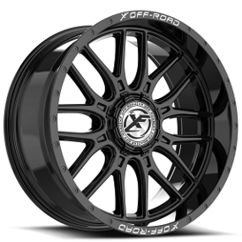 22" XF Off-Road Wheels XF-244 Gloss Black Rims 