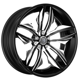 21" Lexani Forged Wheels LZ-754 Fuse Chrome Face with Black Accents and Lip Rims