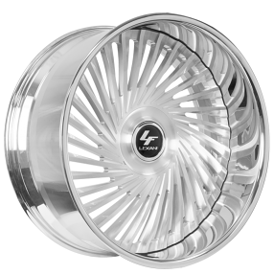 19" Lexani Forged Wheels Juicy-XL Brushed Silver Face with Chrome Lip Rims