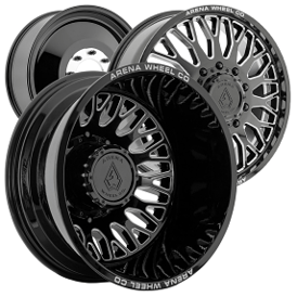 20" Arena Wheel Co A121 Monarchs Dually Gloss Black and Milled Off-Road Rims 