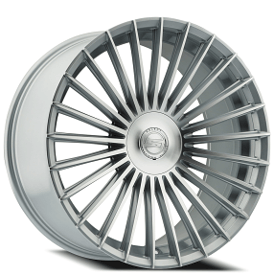 24" Select Precision Alloys Wheels S103 Bristol Gloss Silver Machined Rims 