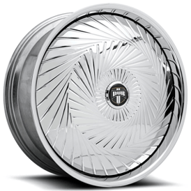 24" Dub Forged Wheels S825 Wooze Polished Face with Chrome Lip Spinner Rims