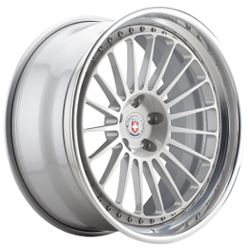 20" HRE Wheels 309 Gloss Silver Center with Polished Clear Outer and Gloss Silver Inner Forged Rims