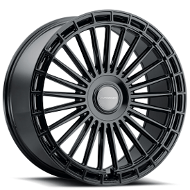 22" MV Forged Wheels MVF-40 Gloss Black Floating Caps Flow Form Rims