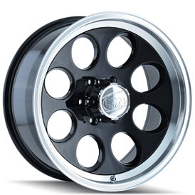 15" Ion Alloy Wheels 171 Black with Machined Lip Off-Road Rims