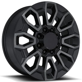 22" High Country 2500 Wheels FR 277 Satin Black with Dark clear and Cap OEM Replica Rims