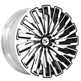 22" Savini Forged Wheels SX2 Custom Gloss Black with White Face Monoblock Forged Rims