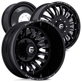 20" Fuel Wheels D868 Arc Dually Gloss Black Milled Off-Road Rims