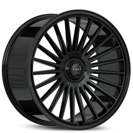 20" Koko Kuture Wheels Parlato Gloss Black Flow Formed Spindle Cap Rims