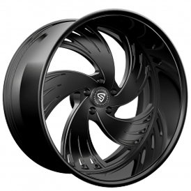 24" Snyper Forged Wheels Blaster Full Black Monoblock Forged Rims