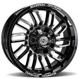 20" Scorpion Wheels Razor Black Machined Off-Road Rims