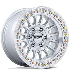 20" KMC Wheels KM552 IMS Gloss Silver with Machined Face Off-Road Rims