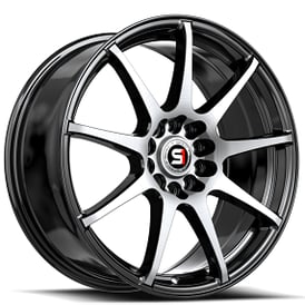 17" SPEC-1 Wheels SP-67 Gloss Black with Machined Rims 