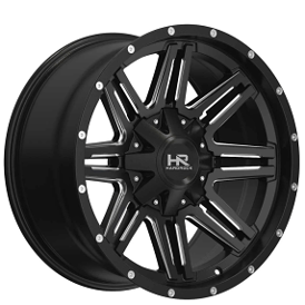 20" Hardrock Wheels H715 Warrior Gloss Black Milled Off-Road Rims