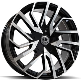 18" Luxxx Alloys Wheels Lux47 Gloss Black with Machined Face Rims