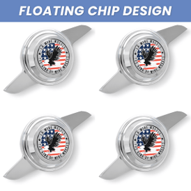 LA Wire Wheels 2-Bar Chrome Floating Chip Knock-Off Set 