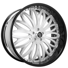 22" Staggered Lexani Forged Wheels LF-731 Pisces Brushed Face with Black Lip Rims