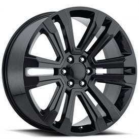24" Cadillac Escalade Wheels FR 72 Gloss Black OEM Replica Rims