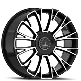22" Luxxx Alloys Wheels Lux54 Gloss Black with Machined Face Rims