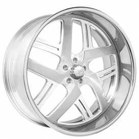 22" Staggered Snyper Forged Wheels Bomber Brushed with Polished Accents Monoblock Forged Rims 