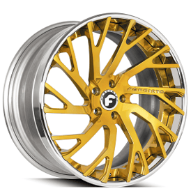 21" Forgiato Wheels Sincro-ECL Gold over Chrome Face with Chrome Lip Forged Rims 