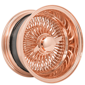 14x7" LA Wire Wheels Reverse 100-Spoke Straight Lace Rose Gold Rims