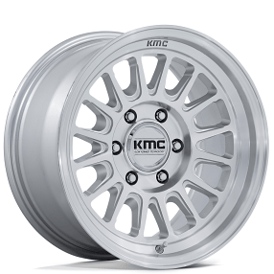 17" KMC Wheels KM733 Impact FFT Gloss Silver with Machined Face Flow Formed Rims