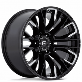 17" Fuel Wheels D849 Rebar 6 Gloss Black Milled Off-Road Rims