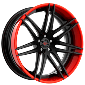 19" Lexani Forged Wheels LZ-107 Gloss Black with Red Lip Rims