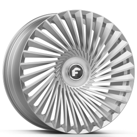 24" Forgiato Wheels Twisted Trimestre-M Brushed Silver XL Floating Cap Forged Rims 