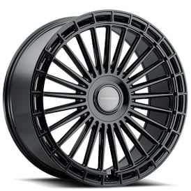 24" MV Forged Wheels MVF-40 Gloss Black Floating Caps Flow Form Rims