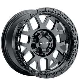 17" Weld Off-Road Wheels Cinch W105 Gloss Black Milled Rotary Forged Crossover Rims