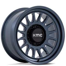 18" KMC Wheels KM452 Impact Metallic Blue Off-Road Monoblack Forged Rims