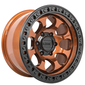 18" KMC Wheels KM550 Riot SBL Custom Root Beer Bronze with Satin Black Lip Off-Road Rims
