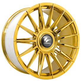 24" Lexani Wheels Lotus-XL Custom Chrome with Gold Tint Rims
