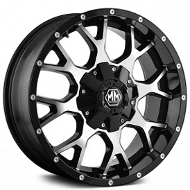 17" Mayhem Wheels 8015 Warrior Black with Machined Face Off-Road Rims 
