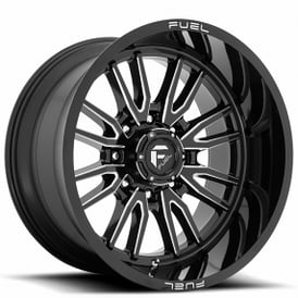 22" Fuel Wheels D761 Clash 8 Gloss Black Milled Off-Road Rims