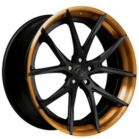21" Lexani Forged Wheels LZ-102 Satin Black Face with Brushed Bronze Lip Rims