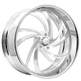 24" Snyper Forged Wheels Twister Brushed with Polished Accents Monoblock Forged Rims