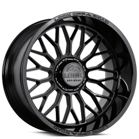 20" Lock Off-Road Wheels X-Treme Rampage Gloss Black Rims