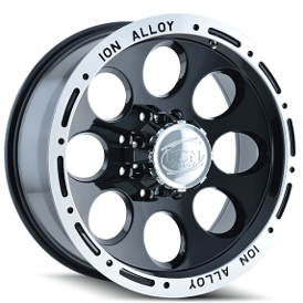 16" Ion Alloy Wheels 174 Black with Machined Lip Off-Road Rims