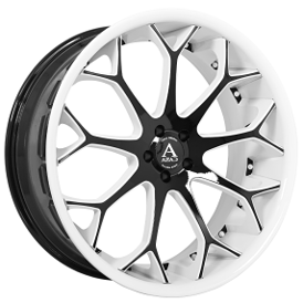 20" Azad Wheels AZ99 Custom White with Gloss Black Face Accents Rims