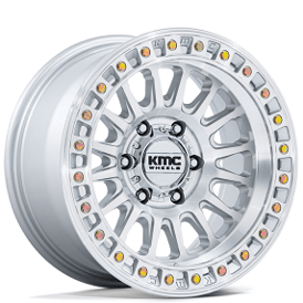 18" KMC Wheels KM552 IMS Gloss Silver with Machined Face Off-Road Rims