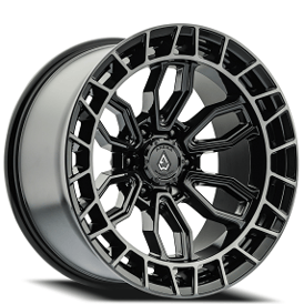 17" Arena Wheel Co A102 Recon Gloss Black Center with Machined DDT Lip Off-Road Rims   